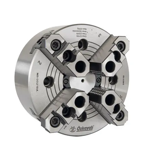 Ozkayali CHS 4-Jaw Open-Center Power Chuck with Alloy Steel Body
