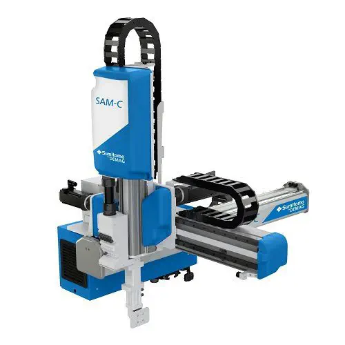Sumitomo (SHI) Demag SAM Automation Platform for Injection Molding Handling—Cartesian and 6-Axis Hybrid Robots