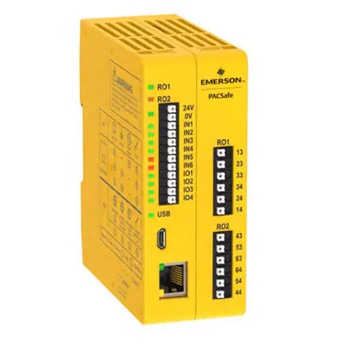 Emerson PACSafe IC225SSF262 | SIL 3/PLe Standalone Safety Controller, 26 Inputs, LCD Display