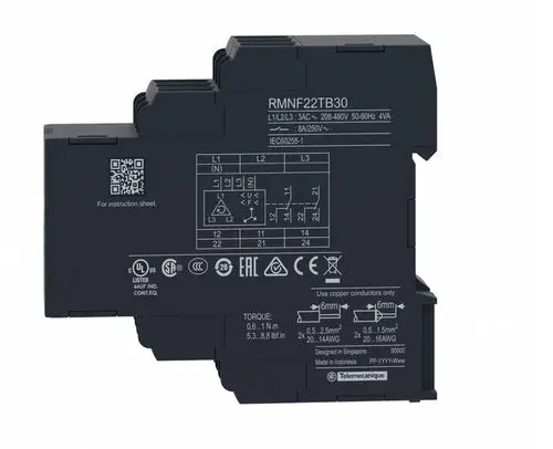 Schneider RMNF22TB30 | 3-Phase Monitor Relay, 8A, NFC, 208-480V