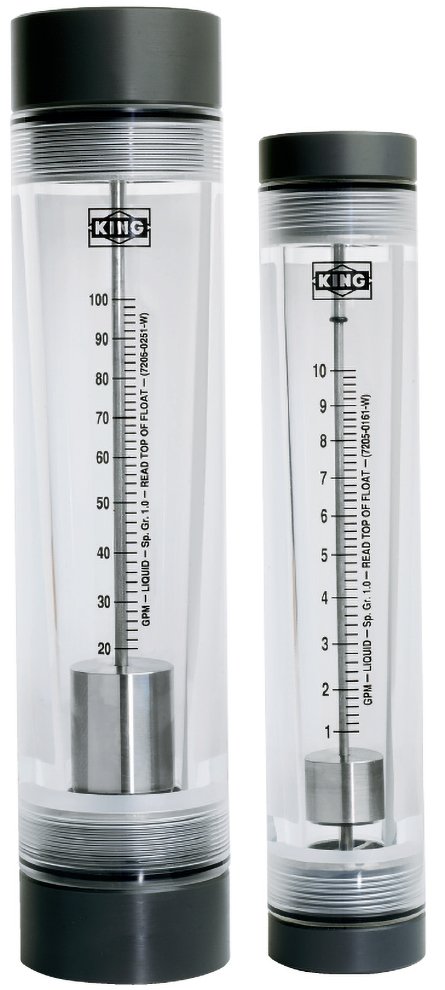 Rotameter - Acrylic, 5in Scale, 1-200GPM | King 7200