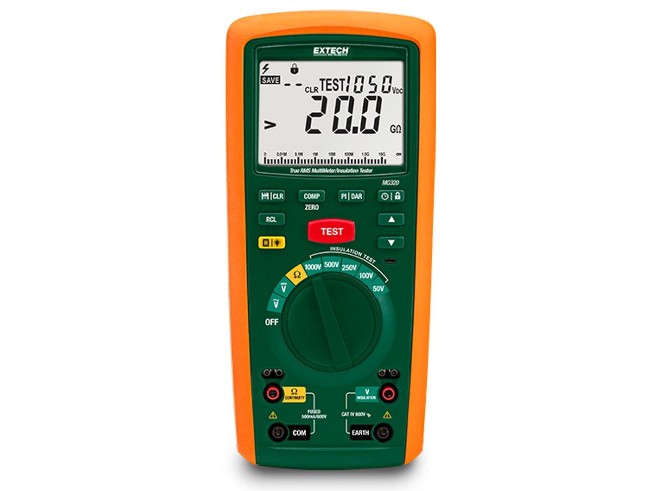 Insulation Tester Multimeter - 20GΩ with PI/DAR | Extech MG320