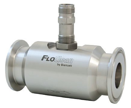 Sanitary Turbine Flow Meter - 316L, Tri-Clover | Blancett FloClean