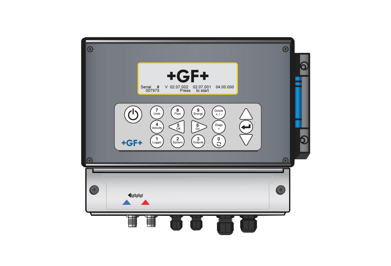 Clamp-On Ultrasonic Flow Meter - 0.1-20m/s, Bi-Directional | GF Signet UD2100
