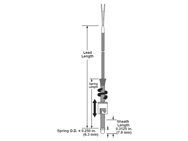 Adjustable Spring Thermocouple - Flexible Depth | Watlow