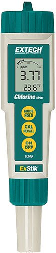 Waterproof Chlorine Meter - Flat Surface Electrode | Extech CL200