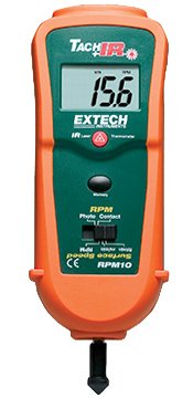 Tachometer with IR Thermometer - Laser Aiming | Extech RPM10