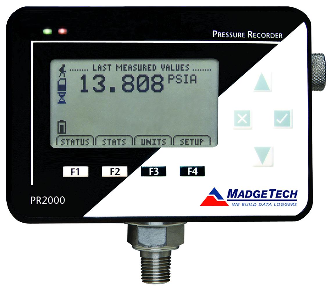 Pressure Data Logger with LCD - 0-500 psig/5000 psia | MadgeTech PR2000