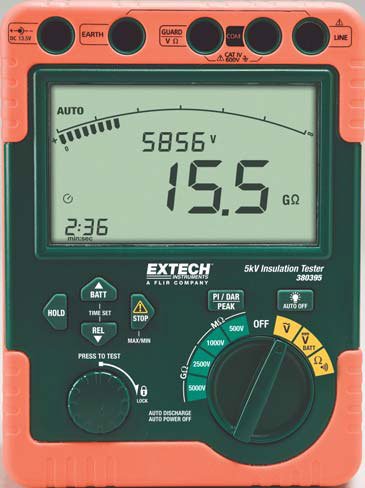 High Voltage Insulation Tester - 500V to 5000V | Extech 380395 380396