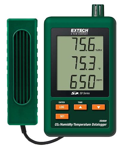 CO2/Temp/RH Data Logger - NDIR Sensor, SD Card | Extech SD800