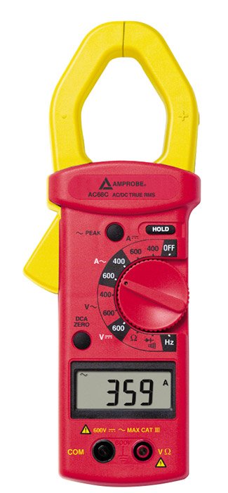 Amprobe AC68C TRMS Clamp-Type Digital Multimeter | CAT II 600V/CAT III 300V Professional Clamp DMM