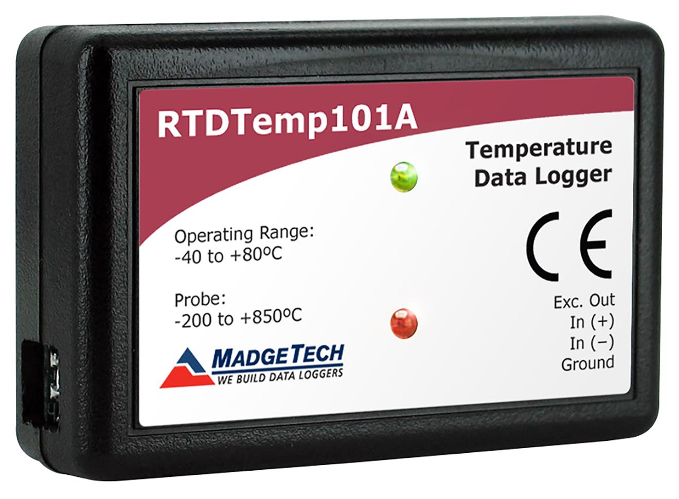 RTD Temperature Data Logger - ±0.05°C, 10-Year Battery | MadgeTech RTDTemp101A
