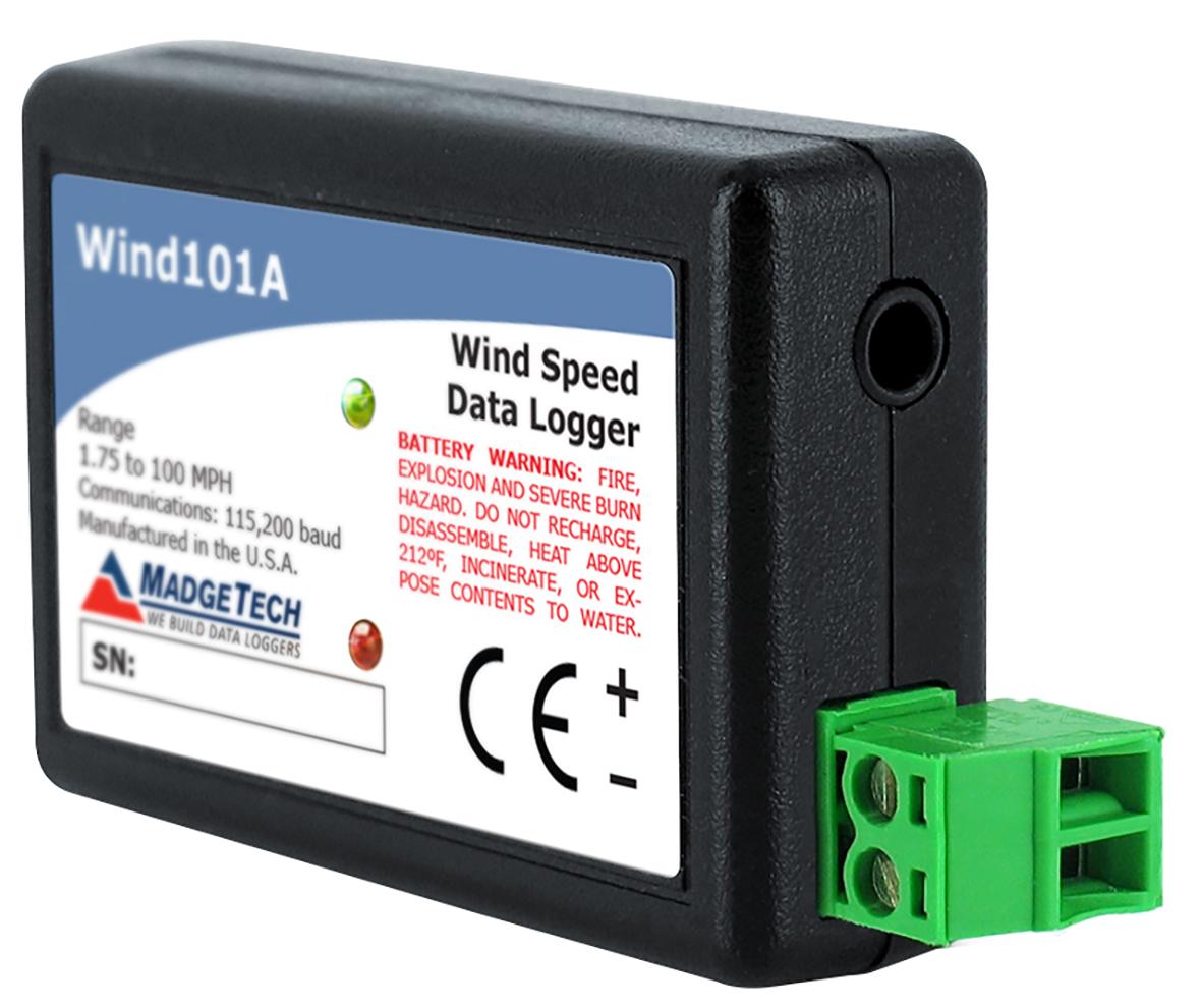 Wind Speed Data Logger System - 0-100 MPH, 10-Year Battery | MadgeTech Wind101A