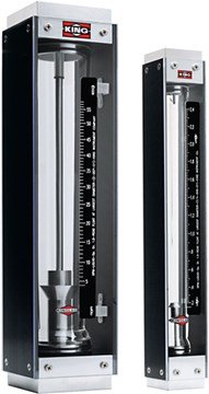 Glass Tube Rotameter - 250mm Scale, Side Plate, 0.22-100GPM | King 7459 Series