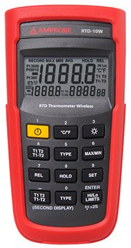 Wireless RTD Thermometer - Dual Input, USB Software | Amprobe RTD-10W