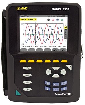 Power Quality Analyzer - 3-Channel | AEMC PowerPad III 8333