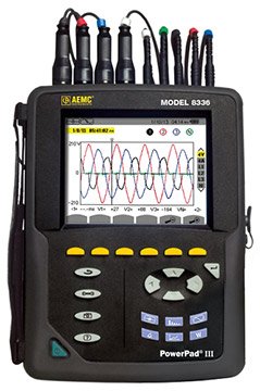 Power Quality Analyzer - 4-Channel | AEMC PowerPad III 8336
