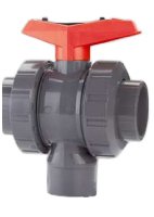 Georg Fischer 543 3-Way Vertical Ball Valve - PVC/CPVC/PP/PVDF, 3/8-2in