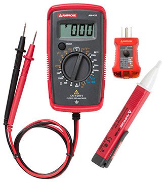 Residential Electrical Test Kit - Multimeter, Socket Tester, Voltage Detector | Amprobe PK-110