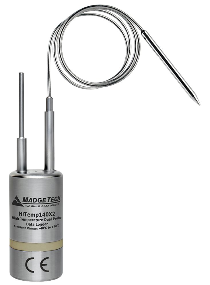 Dual Probe High Temp Logger - 350°C, IP68 | MadgeTech HiTemp140X2