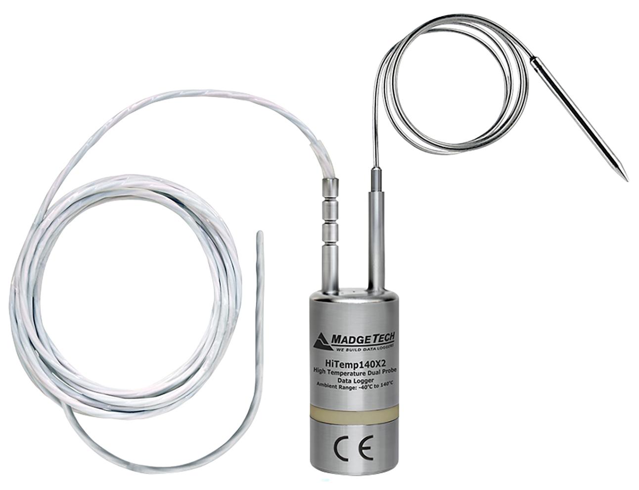 Dual Probe High Temp Logger - 350°C, IP68 | MadgeTech HiTemp140X2