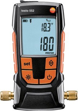 Bluetooth Vacuum Gauge - 0-20000 Microns with App | Testo 552