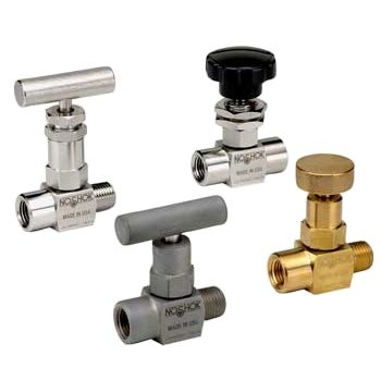 NOSHOK 100 Series Needle Valve - 10000 psi, 316 SS/Brass, Helium Leak Tested