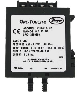 Digital Differential Pressure Transmitter - One-Button Calibration | Dwyer 616KD