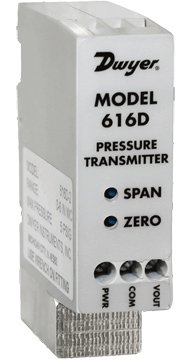 DIN Rail Differential Pressure Transmitter - 0.25% Accuracy | Dwyer 616D