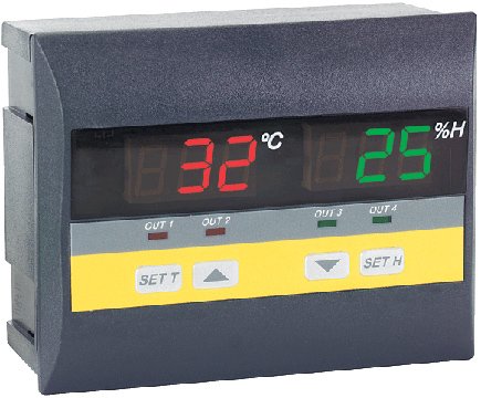 Temperature Humidity Switch - 4 Relays Dual Display | Dwyer THC