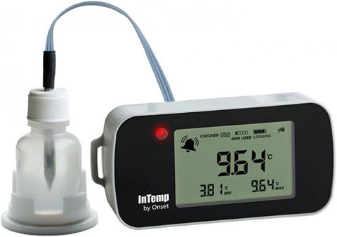 Bluetooth Temperature Logger - GDP Compliant, Glycol Bottle | InTemp CX402-TXXX