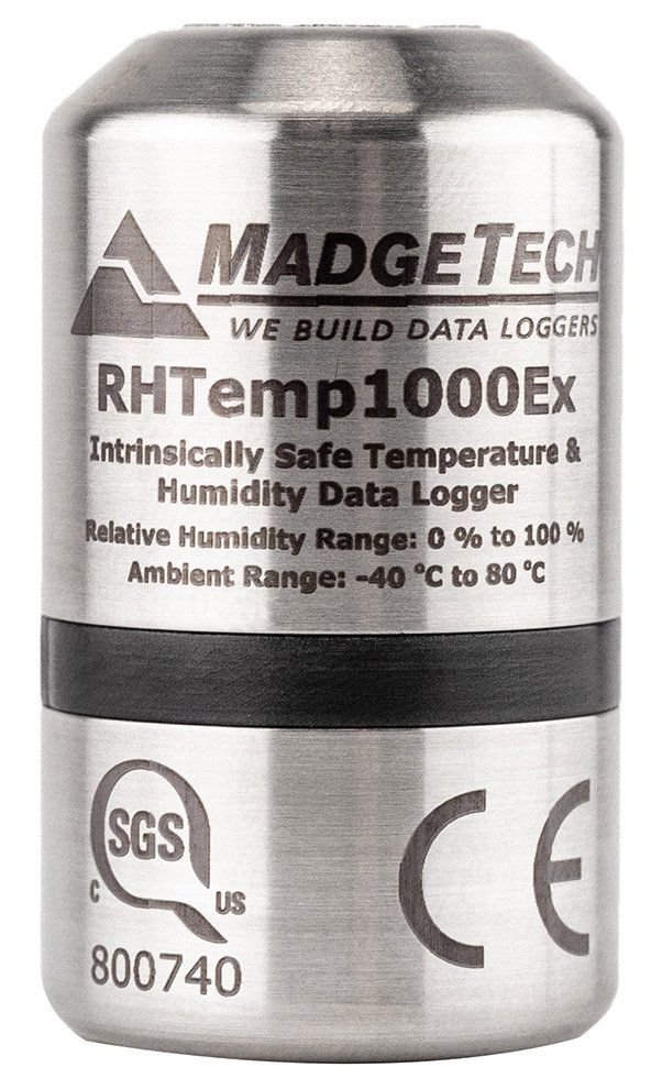 Intrinsically Safe Humidity/Temp Logger - ATEX, IECEx | MadgeTech RHTemp1000Ex