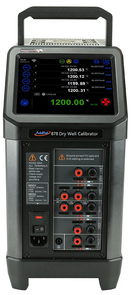 Dry Block Calibrator - 100-1210°C with Process Option | Additel ADT875/ADT878