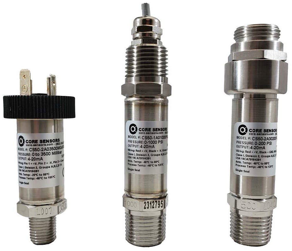 Low Pressure Transducer - Non-Incendive for Hazardous Locations | Core Sensors CS51