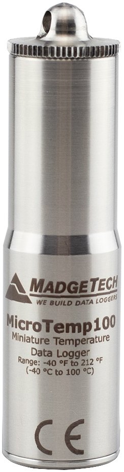 Miniature High Temp Logger - -40-100°C, Waterproof | MadgeTech MICROTEMP100