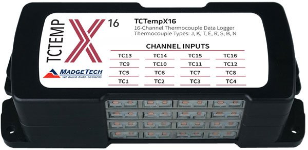TCTempX Series Multi-Channel Thermocouple Logger - 4/8/12/16 Ch | MadgeTech
