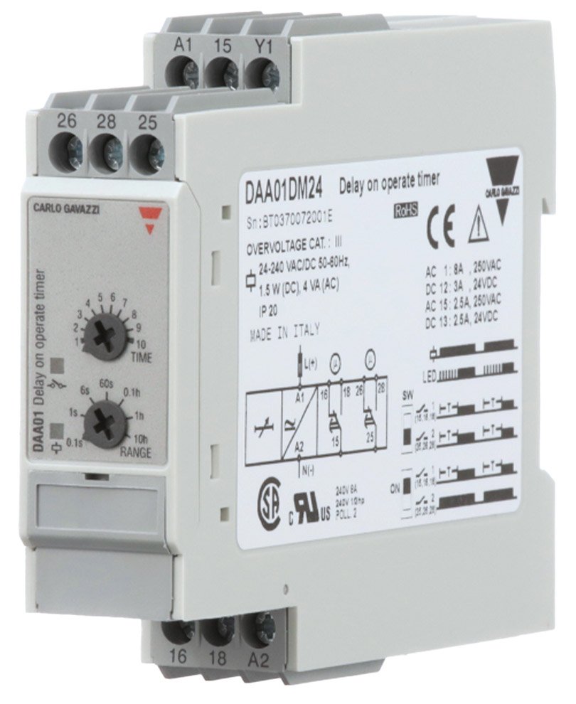 Delay on Operate Timer - 0.1s-100h | Carlo Gavazzi DAA01