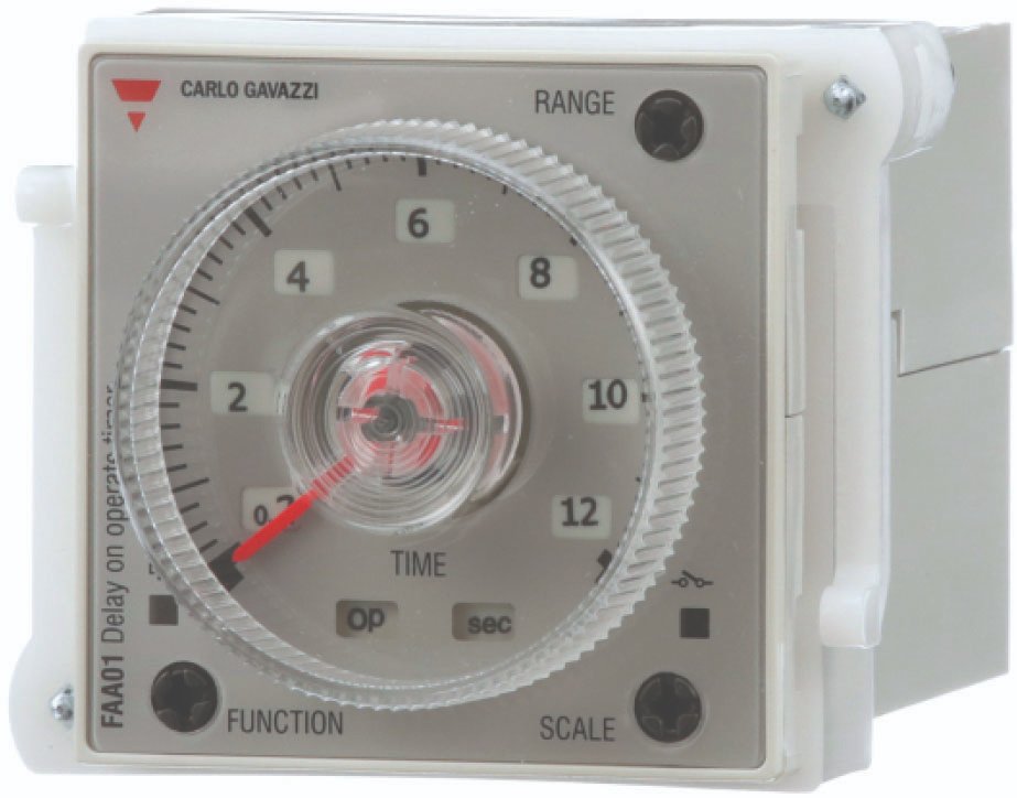 Panel Mount Timer - 0.05s-300h 4 Functions | Carlo Gavazzi FAA01/FAA08