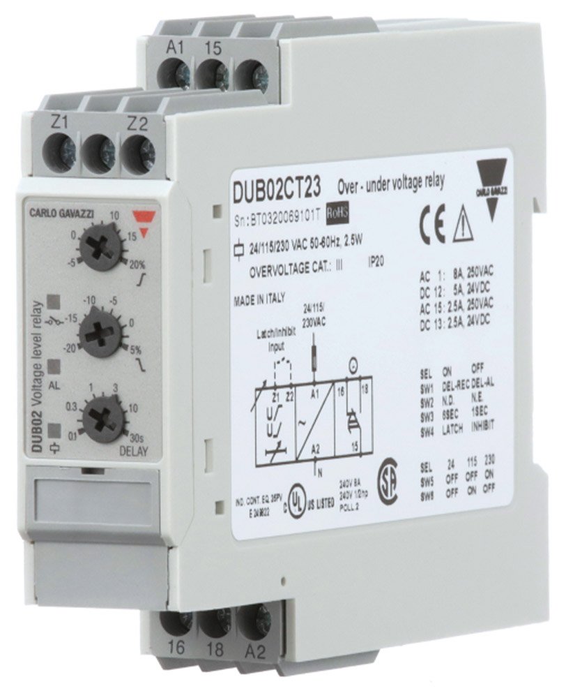 Single-Phase Over/Undervoltage Relay | Carlo Gavazzi DUB02