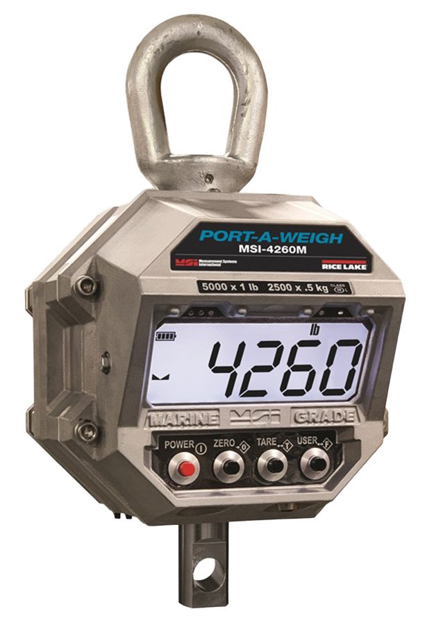 Marine Crane Scale - 5000 lb, IP66, 1000hr Battery | Rice Lake MSI-4260M