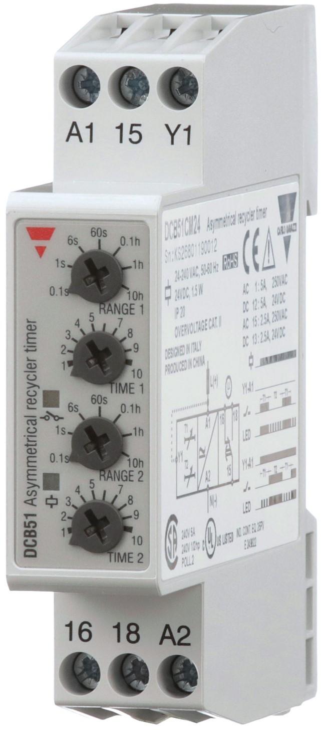 Asymmetrical Recycler Timer - 0.1s-100h | Carlo Gavazzi DCB51