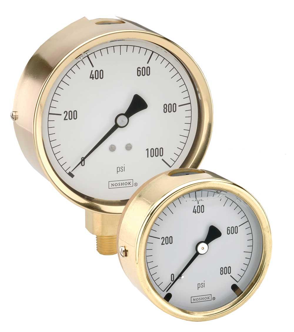 Brass Case Liquid Filled Pressure Gauge | NOSHOK 300 Series