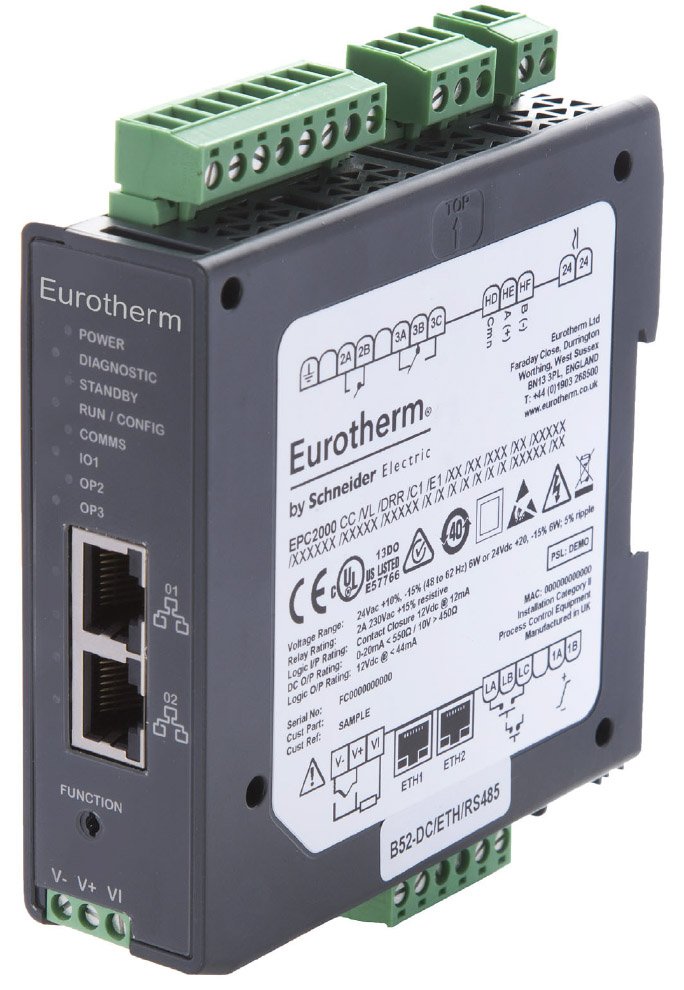 DIN Rail Programmable Controller - Ethernet with Switch | Eurotherm EPC2000