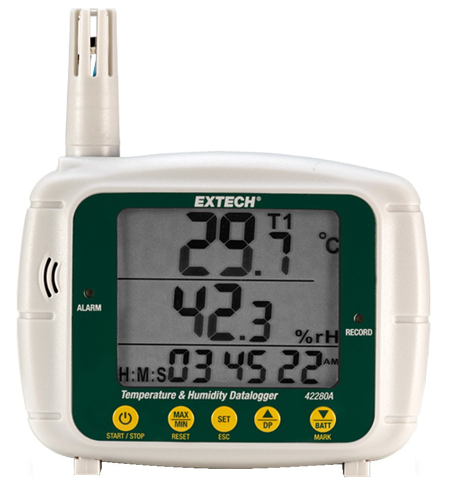 Temperature & Humidity Data Logger - USB, LCD, Alarm | Extech 42280A