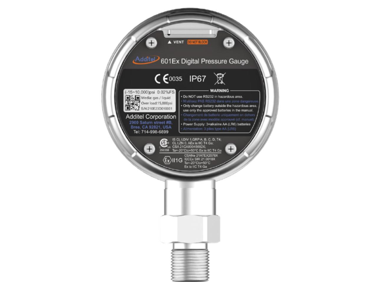 Intrinsically Safe Digital Pressure Gauge | Additel ADT601Ex