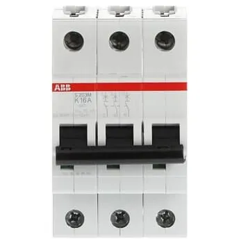 Three‑Phase Motor Protection in 3 Modules – ABB S203-K16 K Curve 16 A