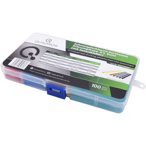 3:1 Heat Shrink Tubing Kit – 100pcs Colorful Adhesive Lined (Waterproof) | QUADRIOS 1807CA005
