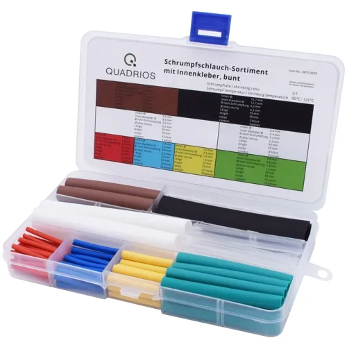 3:1 Heat Shrink Tubing Kit – 100pcs Colorful Adhesive Lined (Waterproof) | QUADRIOS 1807CA005