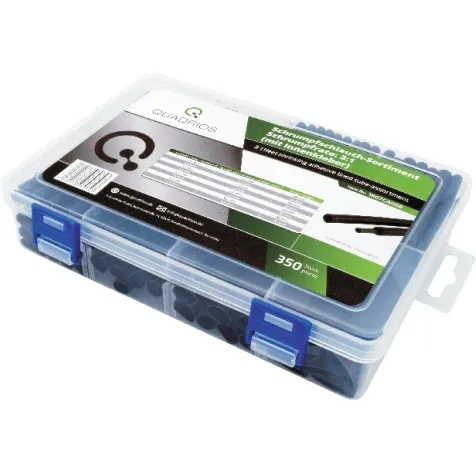 3:1 Heat Shrink Tubing Kit – 350pcs Black Adhesive Lined Assortment | QUADRIOS 1807CA006