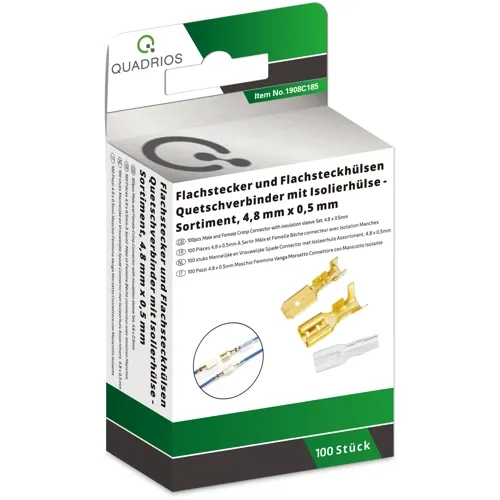 4.8mm Faston Connector Set for Thicker Wire – 1.5-2.5mm² | QUADRIOS 1908C185